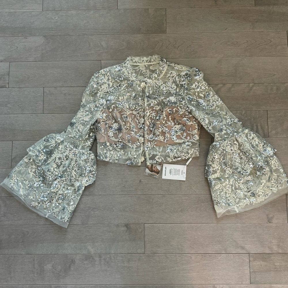 Self-Portrait Champagne Sequin Top - NEW WITH TAGS
